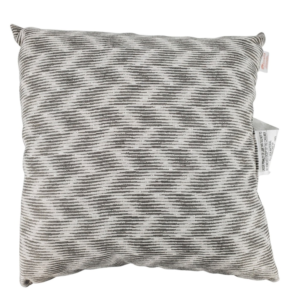 Project 62 Sunbrella Outdoor Pillow 20x20 Kinza Stone Gray White Textured Stripe